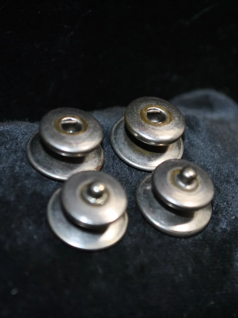 Antique/Vintage Mother of Pearl Shell Round Snap Cufflinks